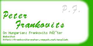 peter frankovits business card